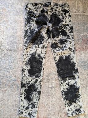 Royal Bones Black & White Skull Tie-Dye Jeans